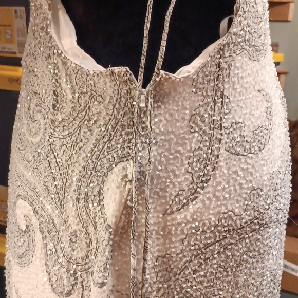 Kay Unger Beaded Silk Evening Dress Size 8 - Picture 5 of 9